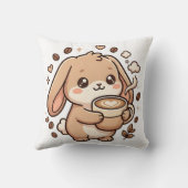 かわいいウサギのコーヒー抱き枕 クッション (裏面)