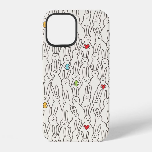 かわいいウサギのシームレスパターン iPhoneケース (裏面)