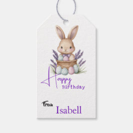 かわいいウサギのテーマの誕生日 ギフトタグ
