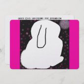 かわいいウサギのディスコ新年フラット シーズンカード (正面/裏面)