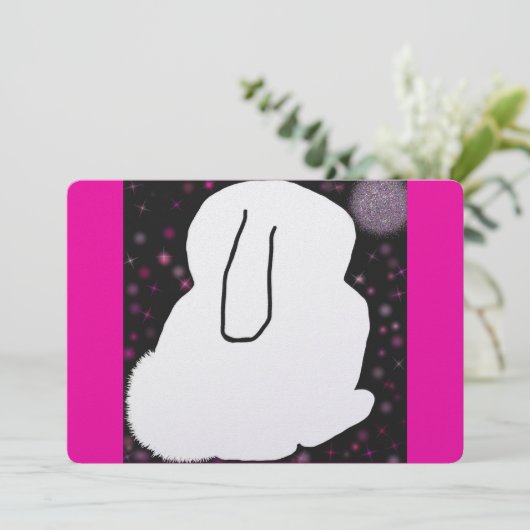 かわいいウサギのディスコ新年フラット シーズンカード (スタンド正面)