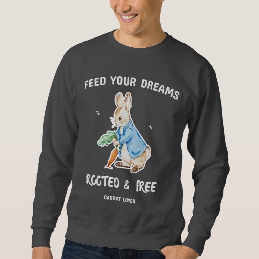 かわいいウサギのニンジンラバーTシャツ スウェットシャツ (正面)