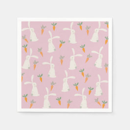 かわいいウサギのニンジン スタンダードカクテルナプキン