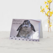 かわいいウサギのノートグリーティングカード カード (黄色い花)