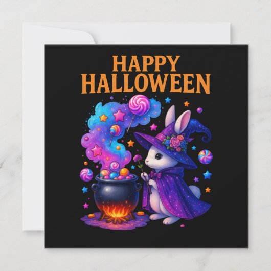 かわいいウサギのハロウィンのグリーティングカード カード (正面)