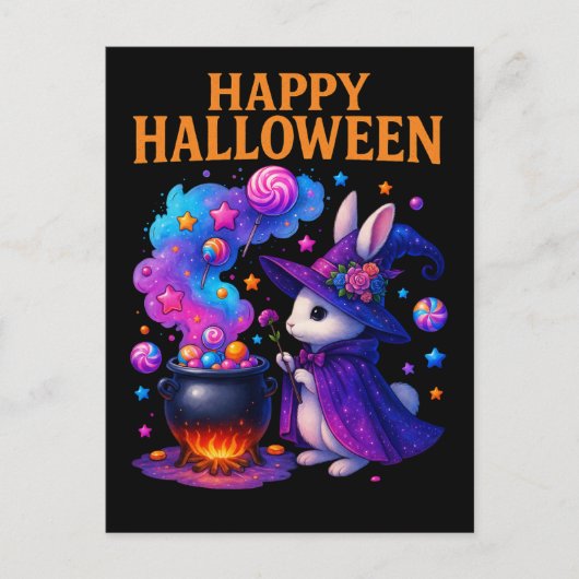 かわいいウサギのハロウィンポストカード ポストカード (正面)