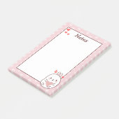 かわいいウサギのハート ポストイット (アングル)
