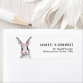 かわいいウサギのバニーピンクの女の子の赤ちゃんシャワー ラベル (インサイチュ)