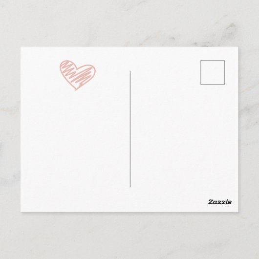 かわいいウサギのバレンタイン葉書 ポストカード (裏面)