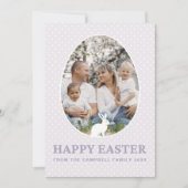 かわいいウサギのパステル卵形フォトイースターカード シーズンカード (正面)