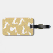 かわいいウサギのパターンデザイン – カスタマイズ可能 ラゲッジタグ (裏面横)