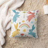 かわいいウサギのパターン クッション (ブランケット)