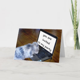 かわいいウサギのパーティー招待状 カード