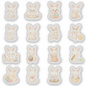 かわいいウサギのビニールステッカー | かわいいウサギ シール (正面)