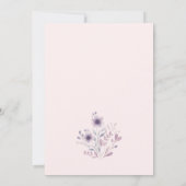 かわいいウサギのピンクとパープルの花の女の子の赤ちゃん歓迎会 招待状 (裏面)