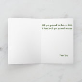 かわいいウサギのピンクの春の花の森のウサギ カード (内部)