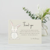 かわいいウサギのベージュ赤ちゃんシャワーありがとう 招待状 (スタンド正面)