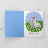 かわいいウサギのペアバレンタインデーのカード シーズンカード (内部)