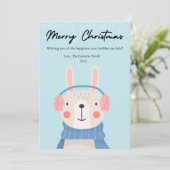 かわいいウサギのペットラバークリスマス フラット シーズンカード (スタンド正面)