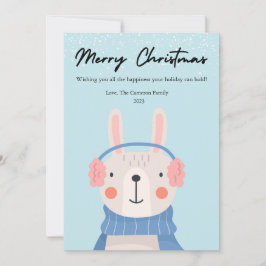 かわいいウサギのペットラバークリスマス フラット シーズンカード