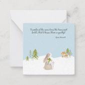 かわいいウサギのホリデー ノートカード (正面)