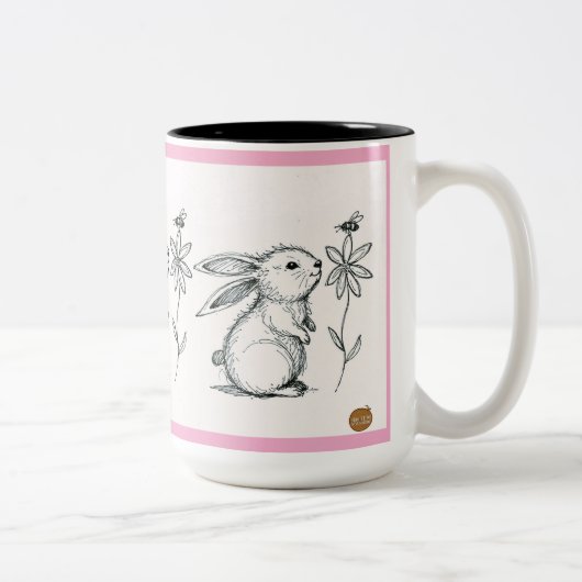 かわいいウサギのマグカップ ツートーンマグカップ (右)