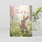 かわいいウサギのメドウ お誕生日お礼カード サンキューカード (スタンド正面)