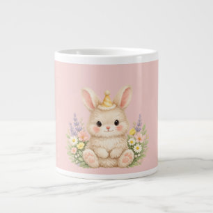 かわいいウサギのヨーロッパ風コテージガーデン ジャンボコーヒーマグカップ