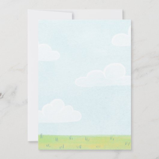 かわいいウサギのリスのマウスブルーベビーシャワー 招待状 (裏面)