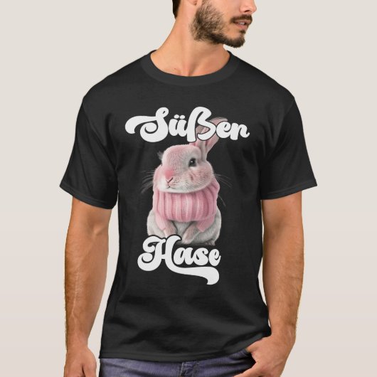 かわいいウサギのレトロな冬のウサギのママ Tシャツ (正面)