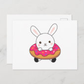 かわいいウサギのローフドーナツ ポストカード (正面/裏面)
