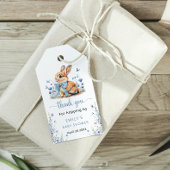 かわいいウサギのワイルドフラワーベビーシャワーボーイ ギフトタグ