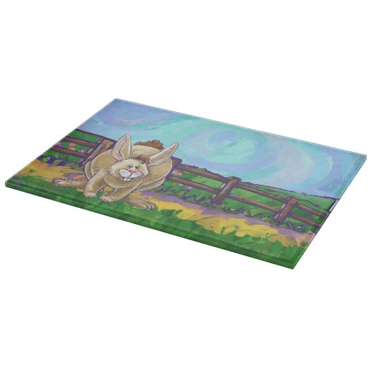 かわいいウサギの動物パレード カッティングボード (角)