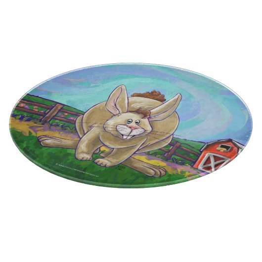 かわいいウサギの動物パレード カッティングボード (角)