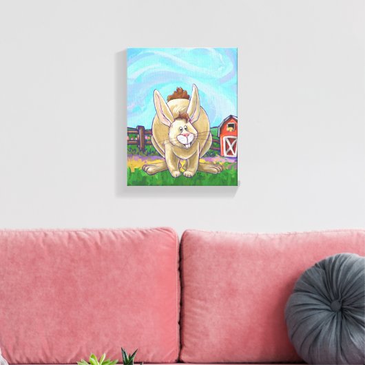 かわいいウサギの動物パレード キャンバスプリント (インサイチュ (リビング))