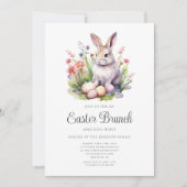 かわいいウサギの卵狩りとイースターブランチ 招待状 (正面)