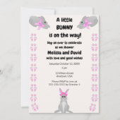 かわいいウサギの女の子がやってくる！ 招待状 (正面)