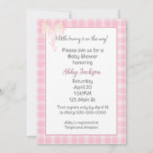 かわいいウサギの女の子のお祝い 招待状 (裏面)