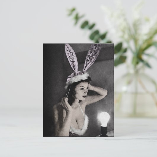 かわいいウサギの女の子のポストカード ポストカード (スタンド正面)