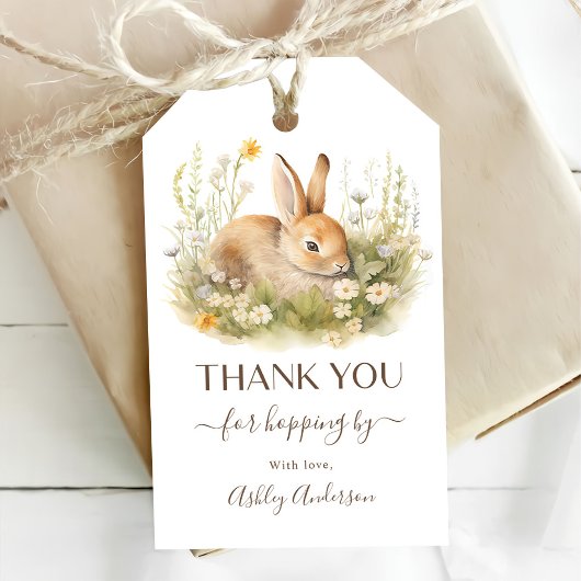 かわいいウサギの女の子の誕生日パーティー ギフトタグ