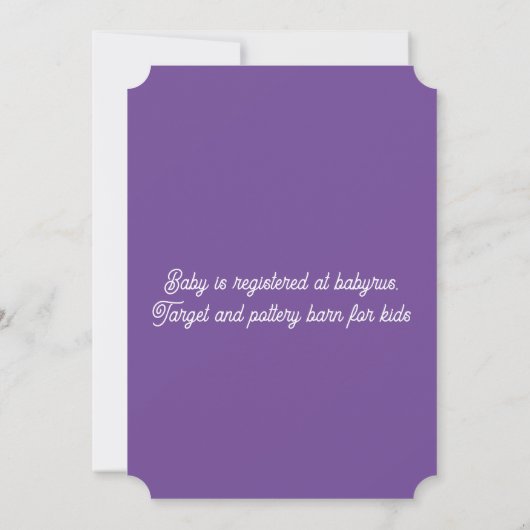 かわいいウサギの女の子の赤ちゃんシャワー 招待状 (裏面)