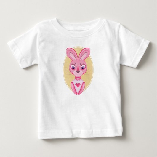 かわいいウサギの女の子キャラクター ベビーTシャツ (正面)