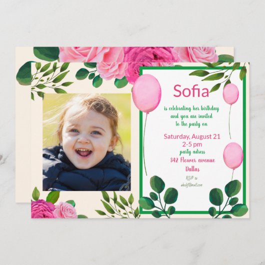 かわいいウサギの女の子 日程を保存してね セーブザデート (正面/裏面)