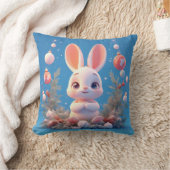 かわいいウサギの姿を飾り付け クッション (ブランケット)