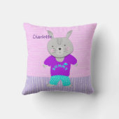 かわいいウサギの子どもたパーソナライズされたち クッション (裏面)