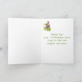 かわいいウサギの子どもの誕生日の動物 カード (内部)