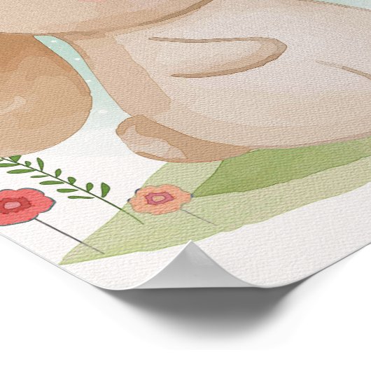 かわいいウサギの子供部屋ポスター 動物のベビー用品 プリント (角)