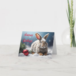 かわいいウサギの季節のグリーティングカード カード