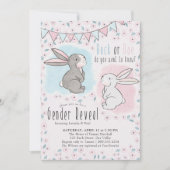 かわいいウサギの性別を明かす男か女 招待状 (正面)