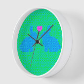 かわいいウサギの愛 ラージ壁時計 (傾斜)